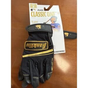 FRANKLIN SPORTS CLASSIC ONE LT BATTING GLOVES SIZE S BLACK GOLD